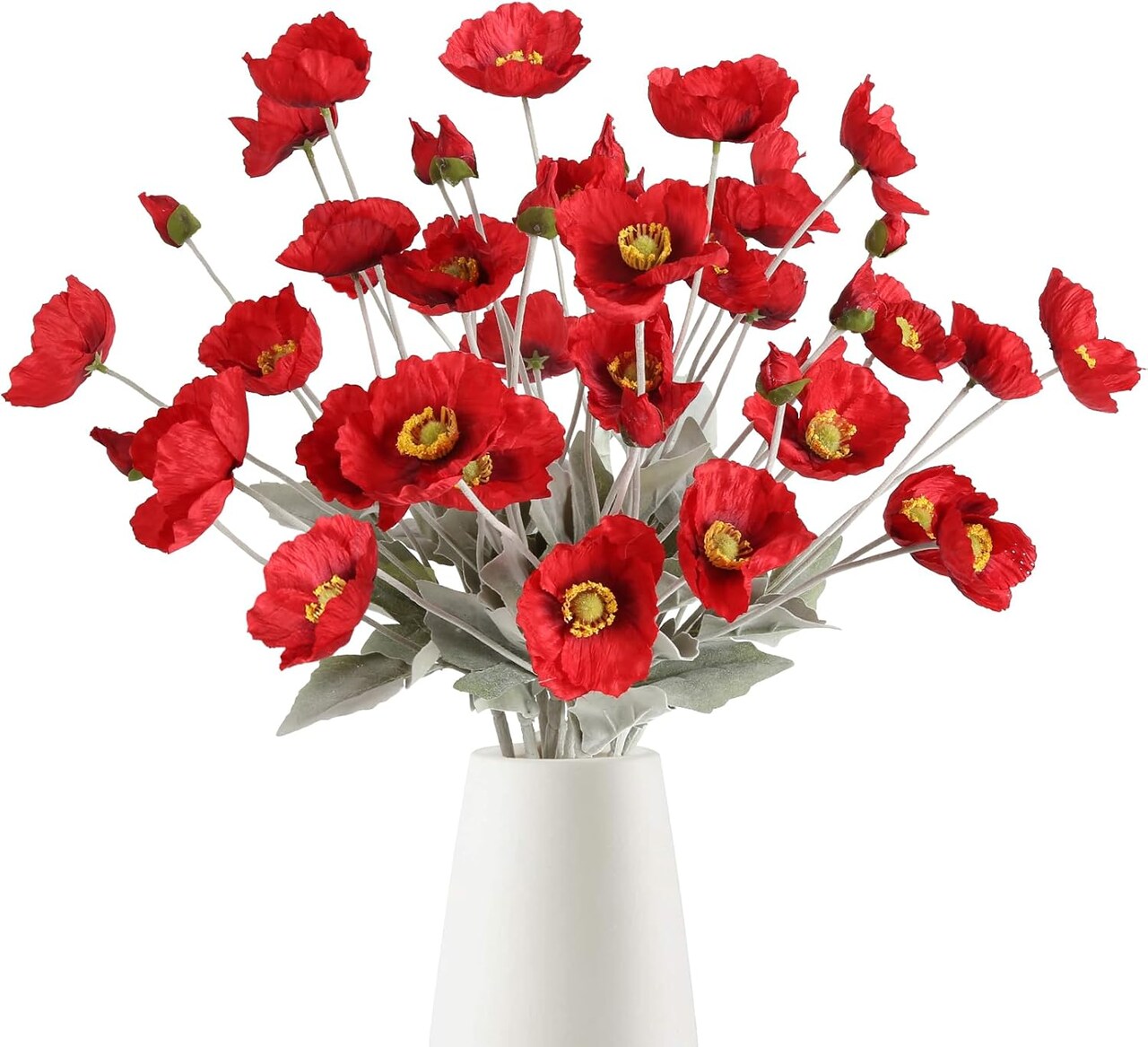 8PCS Artificial Champagne Poppy Flowers – Silk Fake Poppies for Wedding, Party, & Table Centerpiece Decor